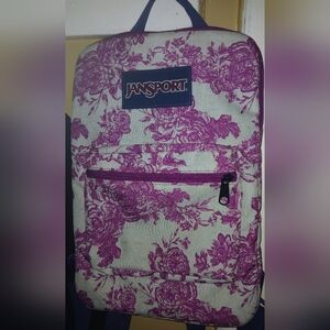 Jansport Purple Floral Laptop Sleeve Backpack